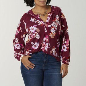 Simply Emma Long Sleeve Floral Blouse